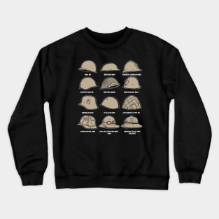 Helmets of the World War 2 Crewneck Sweatshirt